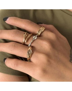 Irregular Snake Shape Wholesale Jewelry Vintage Fashion Women Statement Rings Set