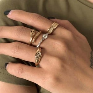 Irregular Snake Shape Wholesale Jewelry Vintage Fashion Women Statement Rings Set