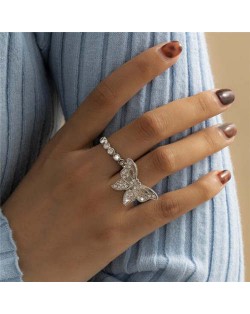 Wholesale Fashion Jewelry Baroque Style Hollow Butterfly Women Romantic Rings Set