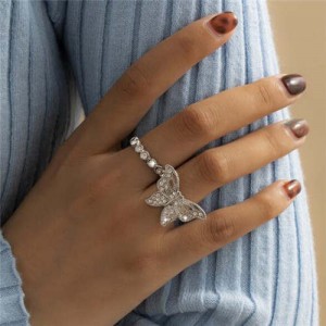 Wholesale Fashion Jewelry Baroque Style Hollow Butterfly Women Romantic Rings Set