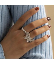 Wholesale Fashion Jewelry Baroque Style Hollow Butterfly Women Romantic Rings Set