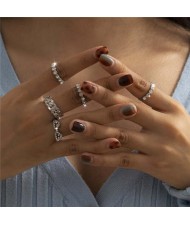 Simple Design Wholesale Fashion Jewelry Shining Rhinestone Embellishment Women Rings Set