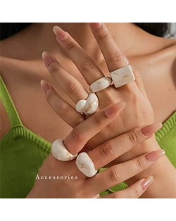 Wholesale Jewelry Irregular Simple Style Unique Resin Open-end Fashion Women Statement Rings Set