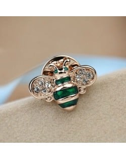 Little Bee Design 18K Rose Gold Brooch - Green