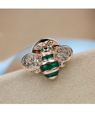 Little Bee Design 18K Rose Gold Brooch - Green