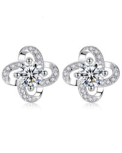 Bling Cubic Ziconia Windmill Modeling Wholesale 925 Sterling Silver Wedding Style Earrings