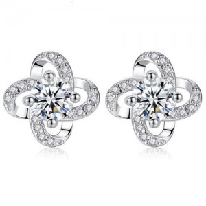 Bling Cubic Ziconia Windmill Modeling Wholesale 925 Sterling Silver Wedding Style Earrings
