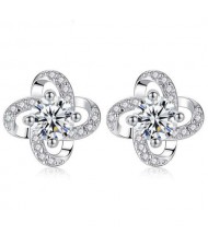 Bling Cubic Ziconia Windmill Modeling Wholesale 925 Sterling Silver Wedding Style Earrings