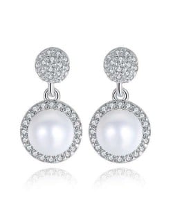 Korean Fashion Wholesale 925 Sterling Silver Jewelry High Quality Natral Pearl Dangle Earrings