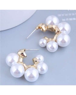 Korean Fashion Wholesale Jewelry Sweet Semicircle Pearl Women Earrings