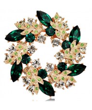 Splendid Bauhinia Garland Rose Gold Brooch - Green