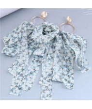 European and U.S Fashion Floral Cloth Tassel Long Wholesale Earrings - Blue