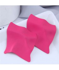 Wholesale Jewelry Unique Three-dimensional Modeling Irregular Bold Fashion Women Earrings - Rose