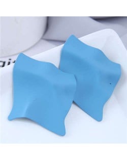 Wholesale Jewelry Unique Three-dimensional Modeling Irregular Bold Fashion Women Earrings - Blue