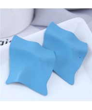Wholesale Jewelry Unique Three-dimensional Modeling Irregular Bold Fashion Women Earrings - Blue