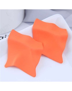 Wholesale Jewelry Unique Three-dimensional Modeling Irregular Bold Fashion Women Earrings - Orange