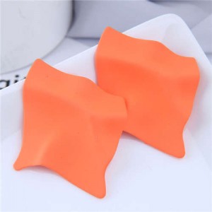 Wholesale Jewelry Unique Three-dimensional Modeling Irregular Bold Fashion Women Earrings - Orange