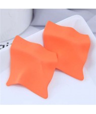 Wholesale Jewelry Unique Three-dimensional Modeling Irregular Bold Fashion Women Earrings - Orange