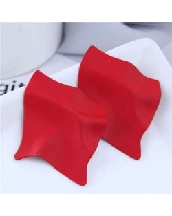 Wholesale Jewelry Unique Three-dimensional Modeling Irregular Bold Fashion Women Earrings - Red