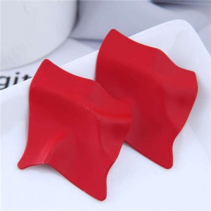 Wholesale Jewelry Unique Three-dimensional Modeling Irregular Bold Fashion Women Earrings - Red