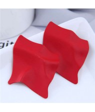 Wholesale Jewelry Unique Three-dimensional Modeling Irregular Bold Fashion Women Earrings - Red