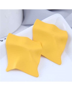 Wholesale Jewelry Unique Three-dimensional Modeling Irregular Bold Fashion Women Earrings - Yellow