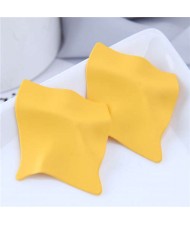 Wholesale Jewelry Unique Three-dimensional Modeling Irregular Bold Fashion Women Earrings - Yellow
