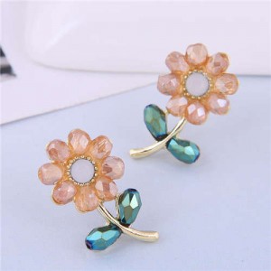 Wholesale Fashion Jewelry Sweet Sunflower Design Women Costume Earrings