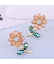 Wholesale Fashion Jewelry Sweet Sunflower Design Women Costume Earrings