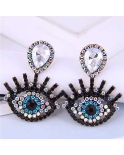 U.S Fashion Wholesale Jewelry Classic Charming Eye Design Women Alloy Dangle Earrings - White