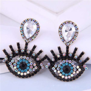 U.S Fashion Wholesale Jewelry Classic Charming Eye Design Women Alloy Dangle Earrings - White