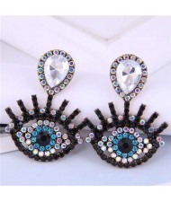 U.S Fashion Wholesale Jewelry Classic Charming Eye Design Women Alloy Dangle Earrings - White
