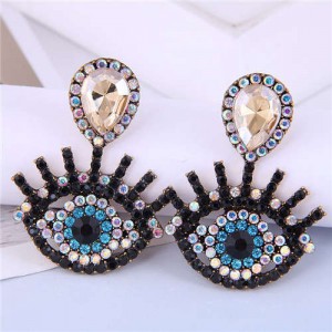 U.S Fashion Wholesale Jewelry Classic Charming Eye Design Women Alloy Dangle Earrings - Champagne