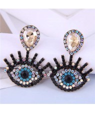 U.S Fashion Wholesale Jewelry Classic Charming Eye Design Women Alloy Dangle Earrings - Champagne