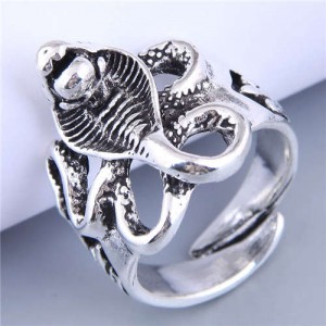 Wholesase Fashion Jewelry Exaggerated Cobra Open-end Style Vintage Alloy Statement Ring