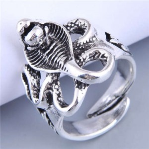 Wholesase Fashion Jewelry Exaggerated Cobra Open-end Style Vintage Alloy Statement Ring