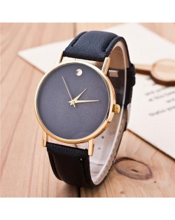 High Fashion Scaleless Design Wrist Watch - Black