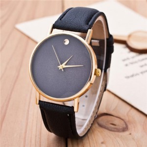 High Fashion Scaleless Design Wrist Watch - Black