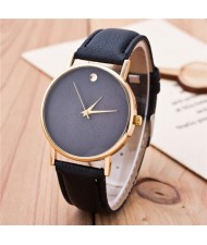 High Fashion Scaleless Design Wrist Watch - Black
