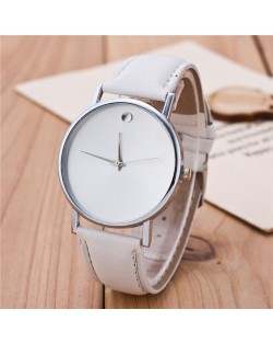 High Fashion Scaleless Design Wrist Watch - White