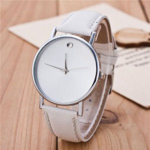 High Fashion Scaleless Design Wrist Watch - White