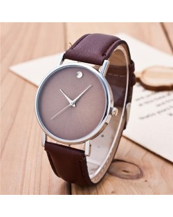 High Fashion Scaleless Design Wrist Watch - Coffee
