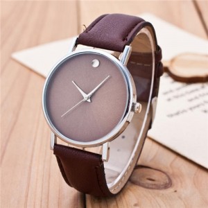 High Fashion Scaleless Design Wrist Watch - Coffee