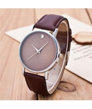 High Fashion Scaleless Design Wrist Watch - Coffee