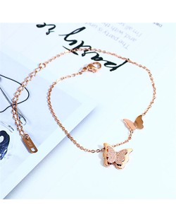 Street Fashion Golden Beads Chain Maple Leaf Pendant Wholesale Stainless Steel Jewelry Women Bracelet