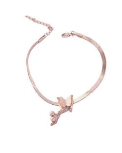 Snake Bone Chain Butterfly Classic Tassel Design Boutique Wholesale Stainless Steel Bracelet