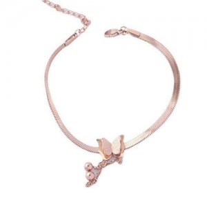 Snake Bone Chain Butterfly Classic Tassel Design Boutique Wholesale Stainless Steel Bracelet