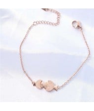 Sweet Pisces Chain Design Wholesale Stainless Steel Jewelry Korean Romantic Fashion Bracelet