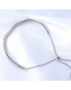 Wholesale Stainless Steel Jewelry Twist Chain Minimalist Design Hip-hop Style Charming Bracelet