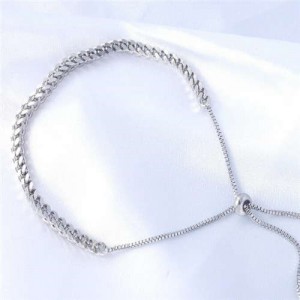 Wholesale Stainless Steel Jewelry Twist Chain Minimalist Design Hip-hop Style Charming Bracelet